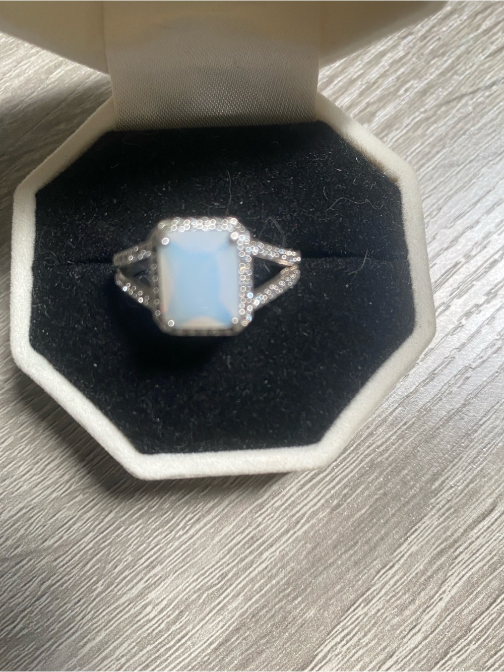Bomb Party Silver Opal-Center Halo Ring - Opalescent